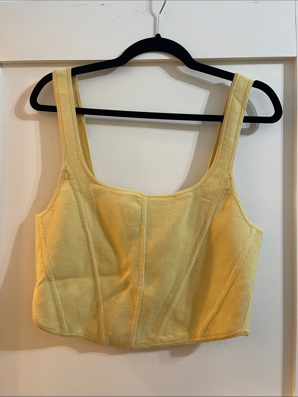 Aritzia Light Yellow Cropped Top